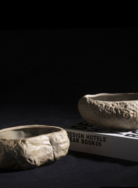 铜钱草水培水养花盆陶瓷无孔仿石头菖蒲盆桌面粗陶专用文竹中国风