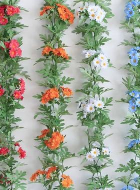 仿真藤条阳台网红空调缠绕遮挡假花藤蔓婚庆客厅壁挂明暖气管遮丑