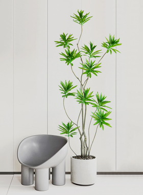 北欧ins风网红落地仿真植物盆栽百合竹大型室内假树橱窗装饰绿植