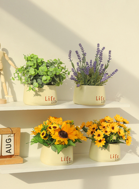 北欧创意仿真花绿植物盆栽摆件客厅仿生假花摆设小盆景桌面装饰品