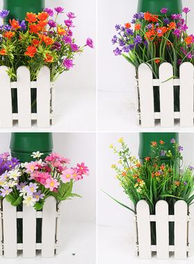 仿真植物塑料花假绿植墙装饰假花小把花波斯草商场酒店背景墙配饰