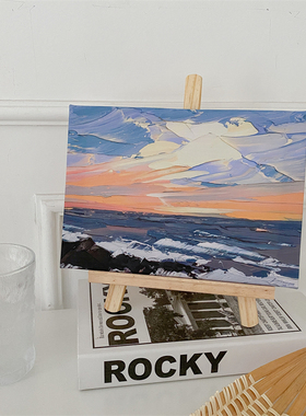 原创ins风海浪装饰画画架摆件套装 宿舍桌面装饰拍照道具平板支架