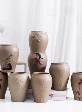 简约多肉花盆老桩包邮特价清仓创意个性复古粗陶透气陶瓷肉肉小号