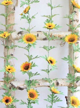 幼儿园装饰向日葵藤条花藤蔓假花仿真太阳花管道遮挡室内教室校园