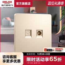 Dresy official flagship store switch socket cable TV Phone 86 Type of home concealed wall 821 gold