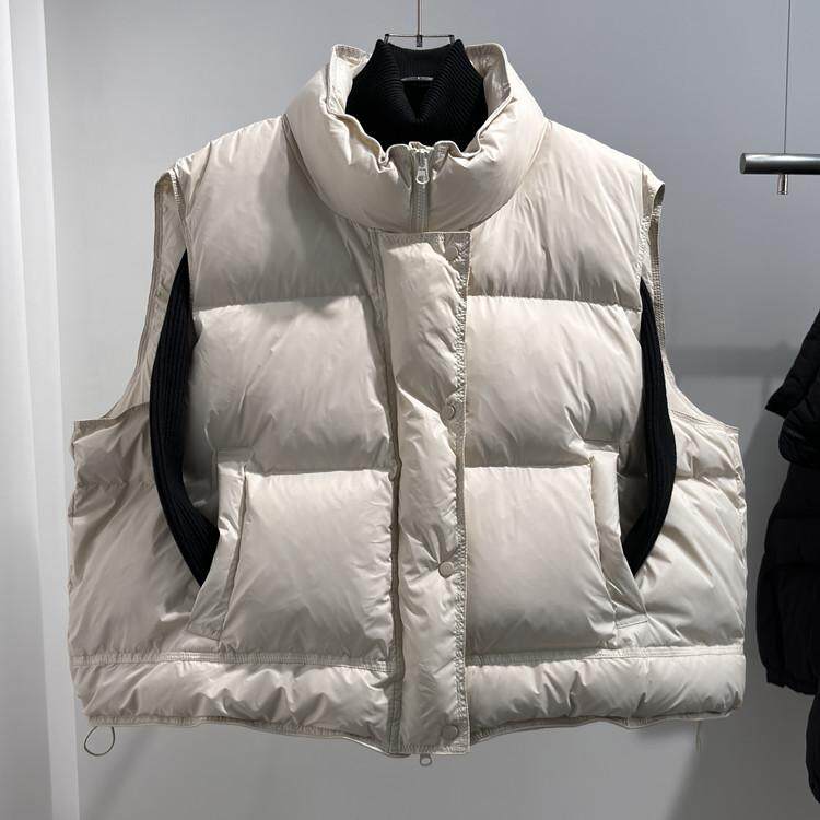 韩国东大门羽绒服马甲女宽松加厚立领糖果色面包式新款背心短外穿