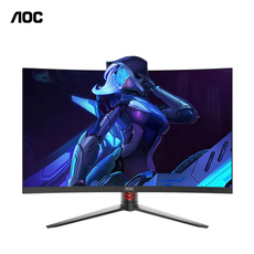Монитор aoc27寸曲面一体机电脑台式整机958品牌全套台式家用办公网课游戏型升降壁挂酷睿i7高配i5曲面屏lolcf24网吧