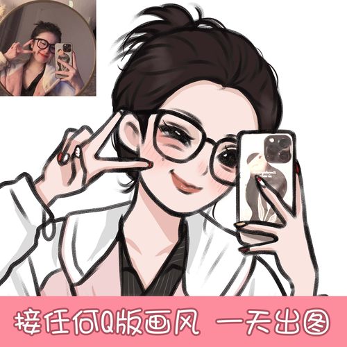 {鹿屿岛}Q版头像定制漫画手绘设计情侣微信卡通人物宠物婚礼抖音 - 图1