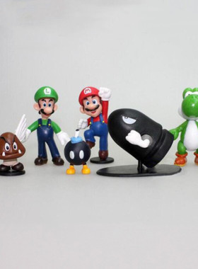 超级玛丽手办Super Mario马里奥礼盒装路易吉公仔摆件游戏碧耀西