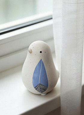 创意可爱卡通麻雀小鸟陶瓷工艺品