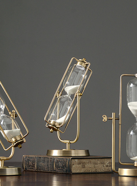 轻奢可旋转大号金属沙漏计时器