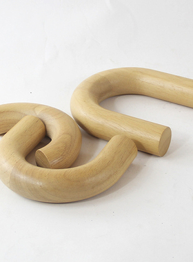 设计感实木U形拱门组合装饰摆件