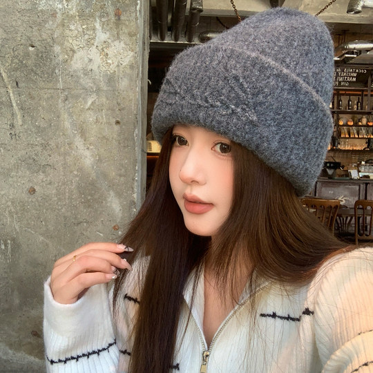 Wool blend hat for women 2025 new warm and ear protection