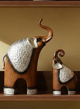 新中式大象客厅电视柜酒柜摆件