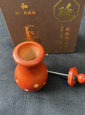 天然泗滨砭石艾灸罐泗水红砭石面部桃花灸手持艾灸罐刮痧仪