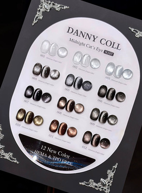 DANNYCOLL丹妮蔻子夜猫眼甲油胶12色N107清冷氛围酷黑通透磁光