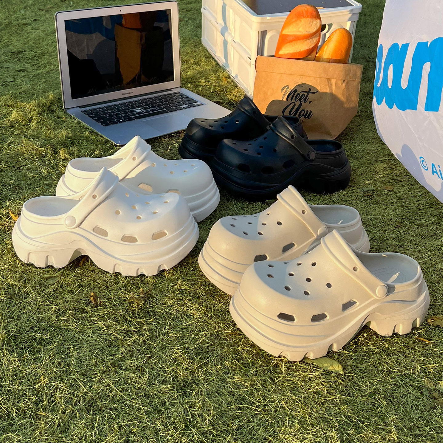 蚂蚁之恋春夏新款简风轻潮纯色居家外穿女士厚底洞洞鞋,淘宝优惠券,粉丝福利购,淘宝优惠卷