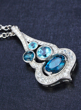 小肥珠宝锁骨链饰品托帕石吊坠