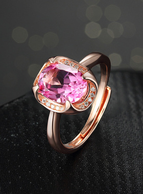 小肥珠宝天然宝石戒指友谊托帕石