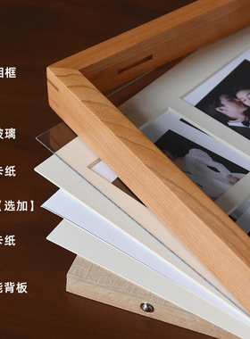 洗照片做成相框diy多宫格定制装裱实木挂墙年度纪念礼物照片相框