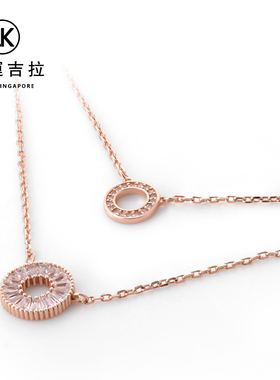 【叠戴项链 时尚】新加坡品牌双层圆环项链配饰女高级感轻奢小众