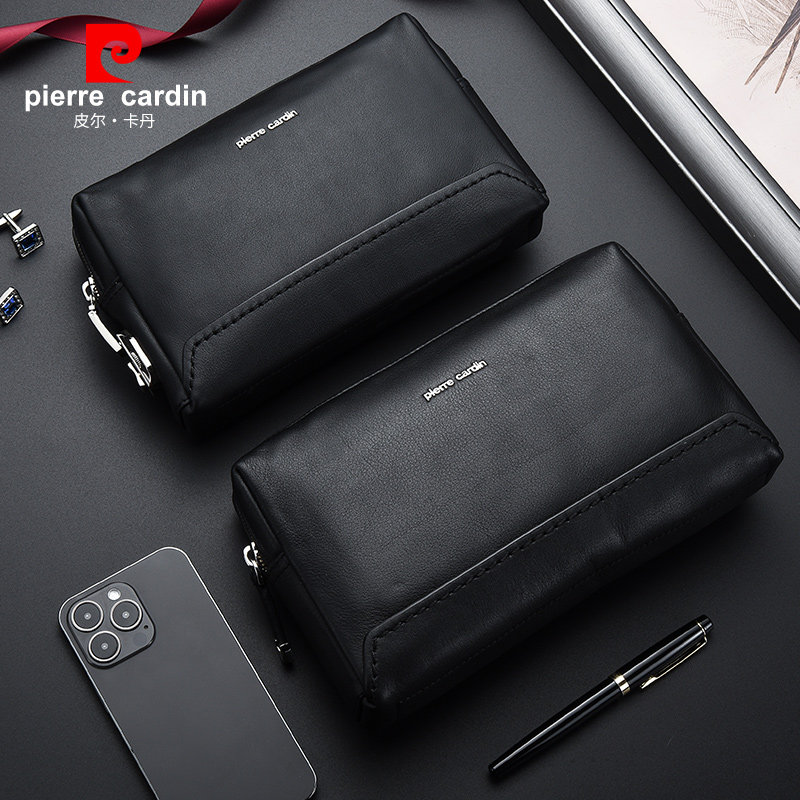 皮尔卡丹男士真皮手包商务大容量密码锁手拿包牛皮休闲手抓包,淘宝优惠券,粉丝福利购,淘宝优惠卷