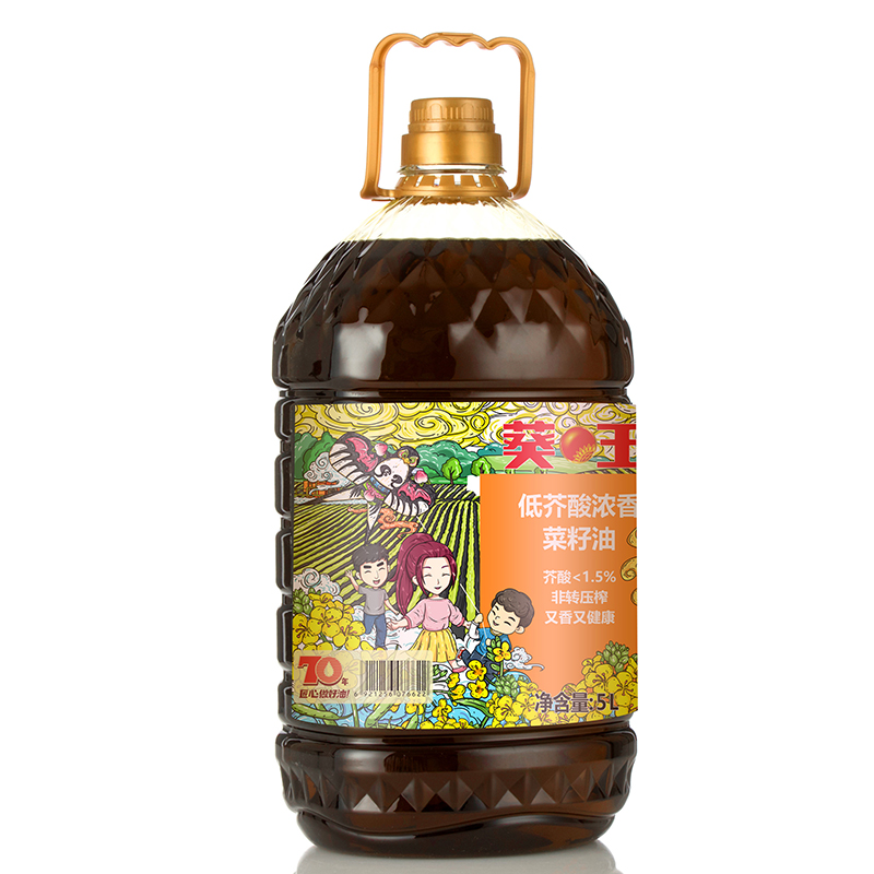 葵王非转基因物理压榨低芥酸浓香菜籽油5L