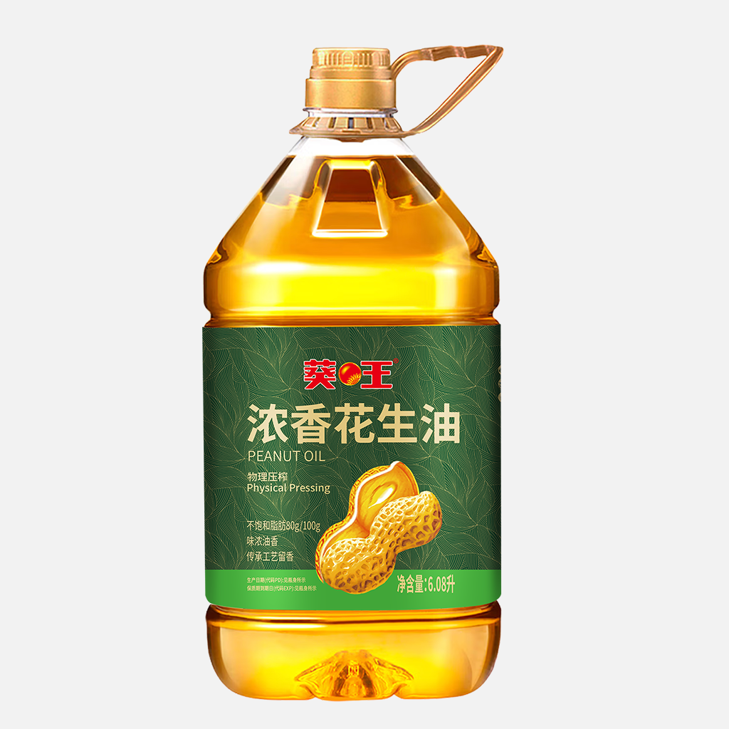 葵王物理压榨一级浓香花生油6.08L大桶装
