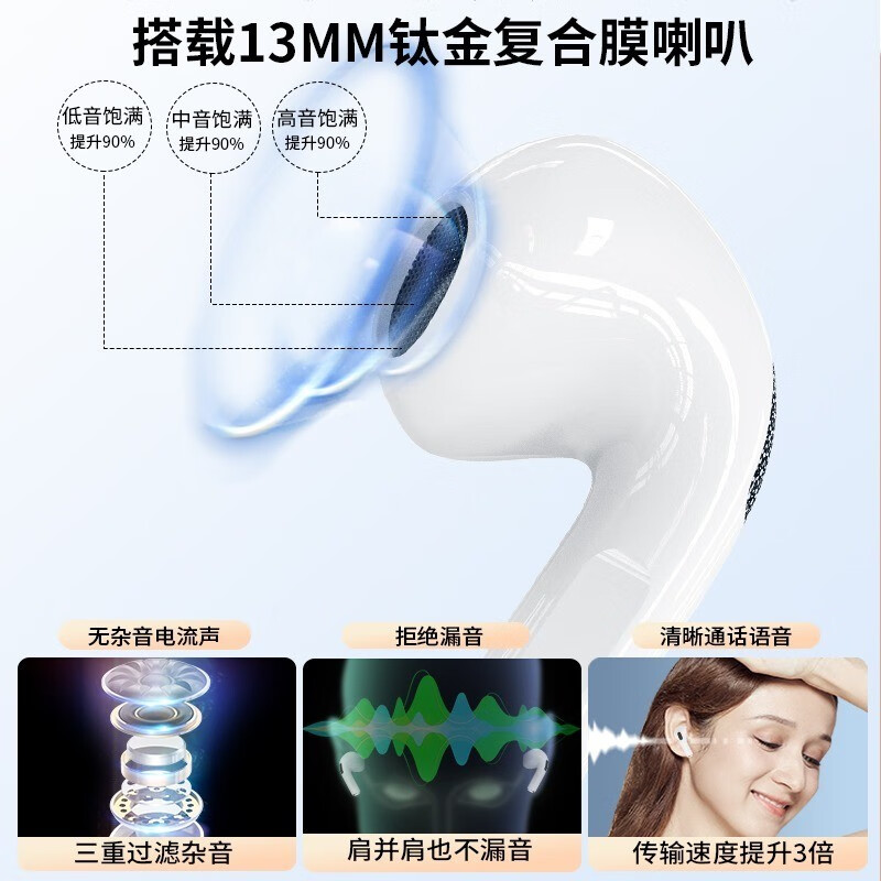 华强北16代无线蓝牙耳机适用苹果2024新款男士女士高品质维肯15代-图1