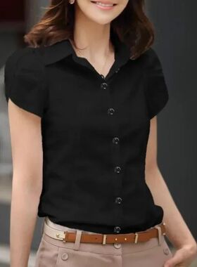 Women's Shirt 2024 Summer Women Top Female Black White Shirt