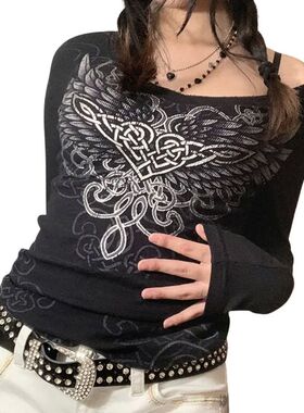 Women y2k Graphic T Shirts Spring Autumn Clothes y2k 2000s S
