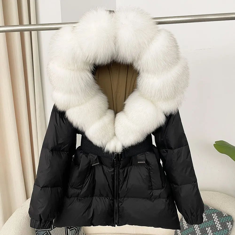 Puffer Jacket Women Winter New European fashion Real Fox Fur - 图2