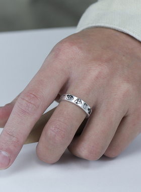 蜡笔小新卡通动漫手工纯银戒指海贼王哆啦A梦小丸子情侣对戒定制