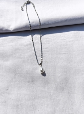 青岛外贸流行饰品欧美原单正品个性小众简约水滴珍珠铜链精品项链