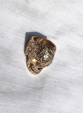 青岛外贸流行饰品欧美原单正品个性小众朋克骷髅头夸张精品戒指