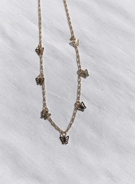 青岛外贸流行饰品欧美原单个性小众设计热卖镀真金蝴蝶精品项链