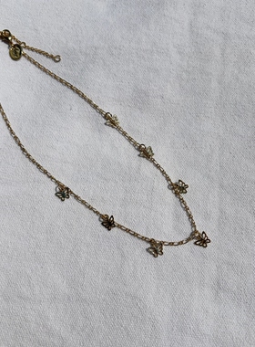 青岛外贸流行饰品欧美原单个性小众设计热卖镀真金蝴蝶精品项链