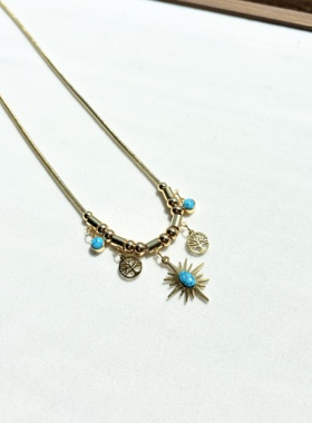 青岛外贸流行饰品欧美原单个性小众设计热卖镀真金抽象精品项链