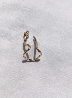 青岛外贸流行饰品欧美原单正品个性小众简约蛇形开口精品戒指