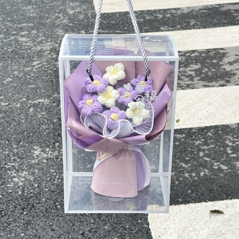 教师节情人节手工钩织仿真花泡芙毛线钩织花束礼盒伴手礼摆件,淘宝优惠券,粉丝福利购,淘宝优惠卷