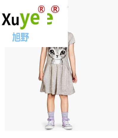 kids cotton flowe short sleeve summer girl princess dress-图0
