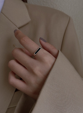 925纯银方形戒指女轻奢小众设计