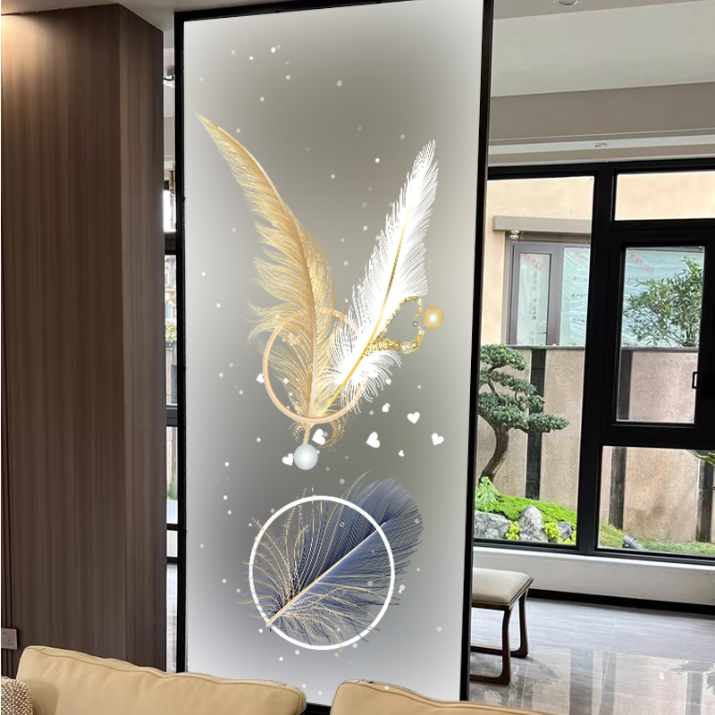 卫生间玻璃静电保护膜透光不透明防走光磨砂材质厨房窗户防油贴纸 - 图2