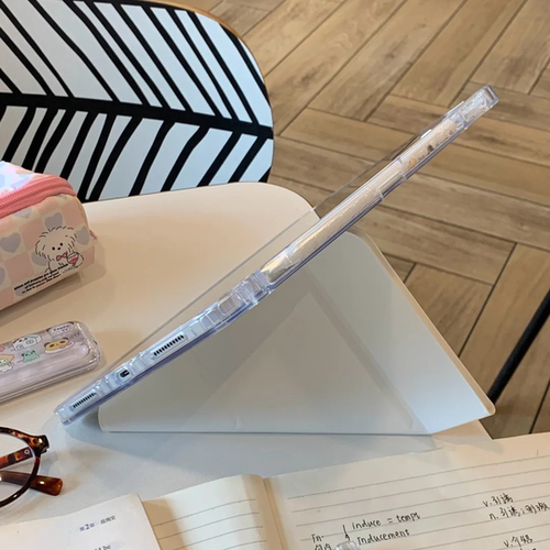 CanvasCase/闪粉背卡~奶油色系小众可爱插画ipad肤感3Y折支架款保护壳带笔槽air7/6平板套pro11寸2025/13英寸 - 图2