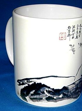 庄子茶杯诸子百家纪念品摆设庄周杯子礼物蝴蝶梦摆件道家装饰水杯