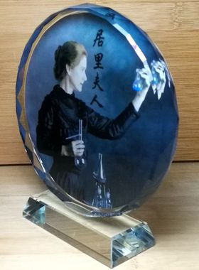 居里夫人纪念品摆设收藏品女科学家礼品装饰品工艺品礼物水晶摆件