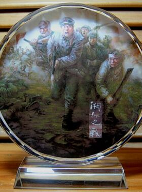 血染湘江摆设礼物红军长征工艺品纪念品装饰品人偶模型水晶摆件