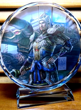 孙坚摆设纪念品三国东吴收藏品礼物礼品工艺品人偶模型水晶摆件