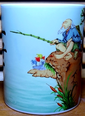 姜太公钓鱼水杯姜子牙摆件礼品收藏品茶杯周朝摆设纪念品礼物杯子