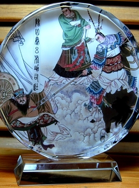 吕布摆设收藏品三国演义工艺品貂蝉礼品装饰品礼物吕奉先水晶摆件